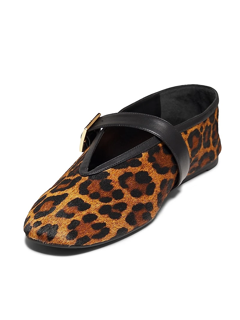 Courtney Printed Calf Hair Ballet Flats