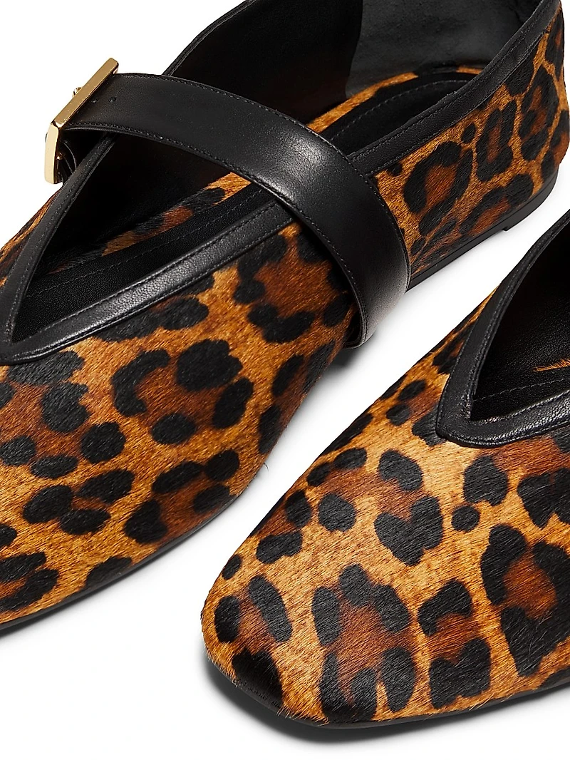 Courtney Printed Calf Hair Ballet Flats