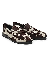 Tyche Printed Calf Hair Penny Loafers