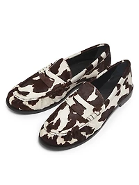 Tyche Printed Calf Hair Penny Loafers