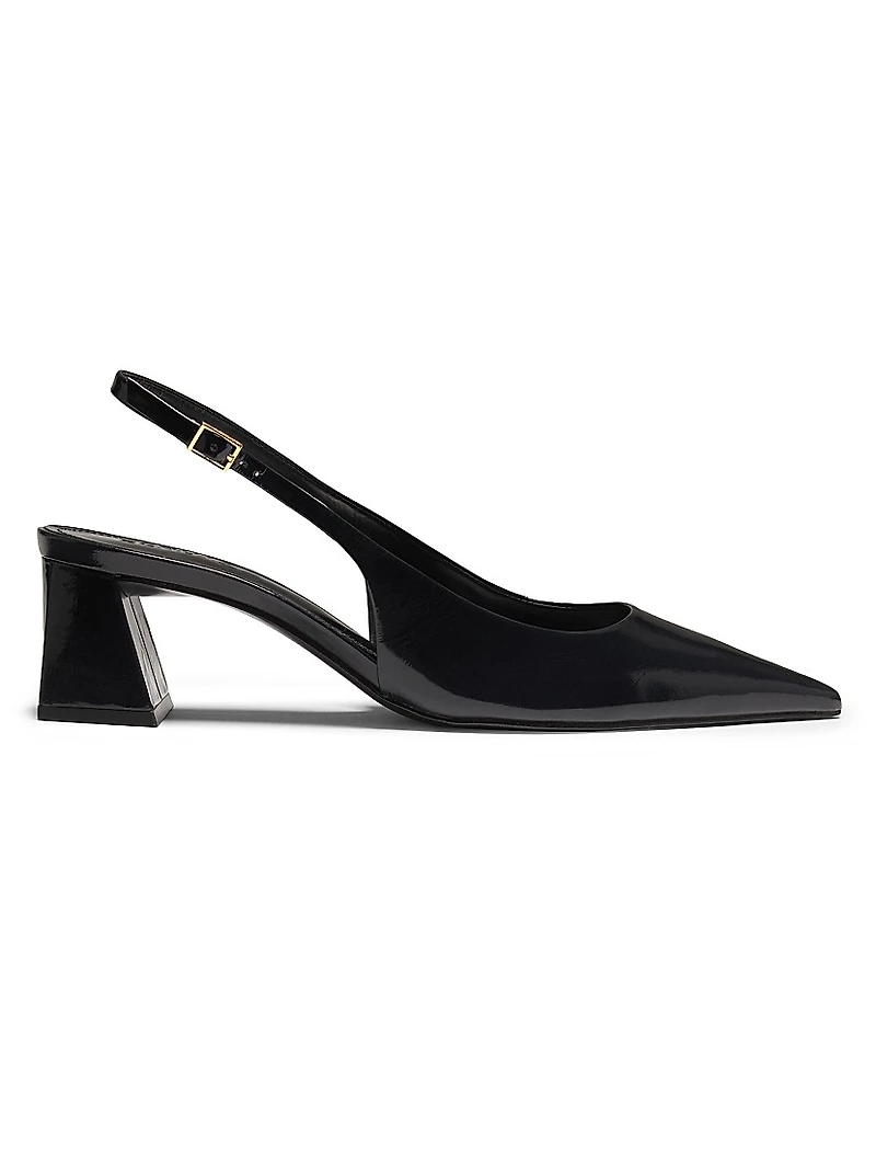 Rhonda 65MM Patent Leather Slingback Pumps