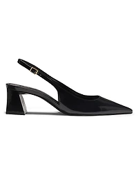 Rhonda 65MM Patent Leather Slingback Pumps