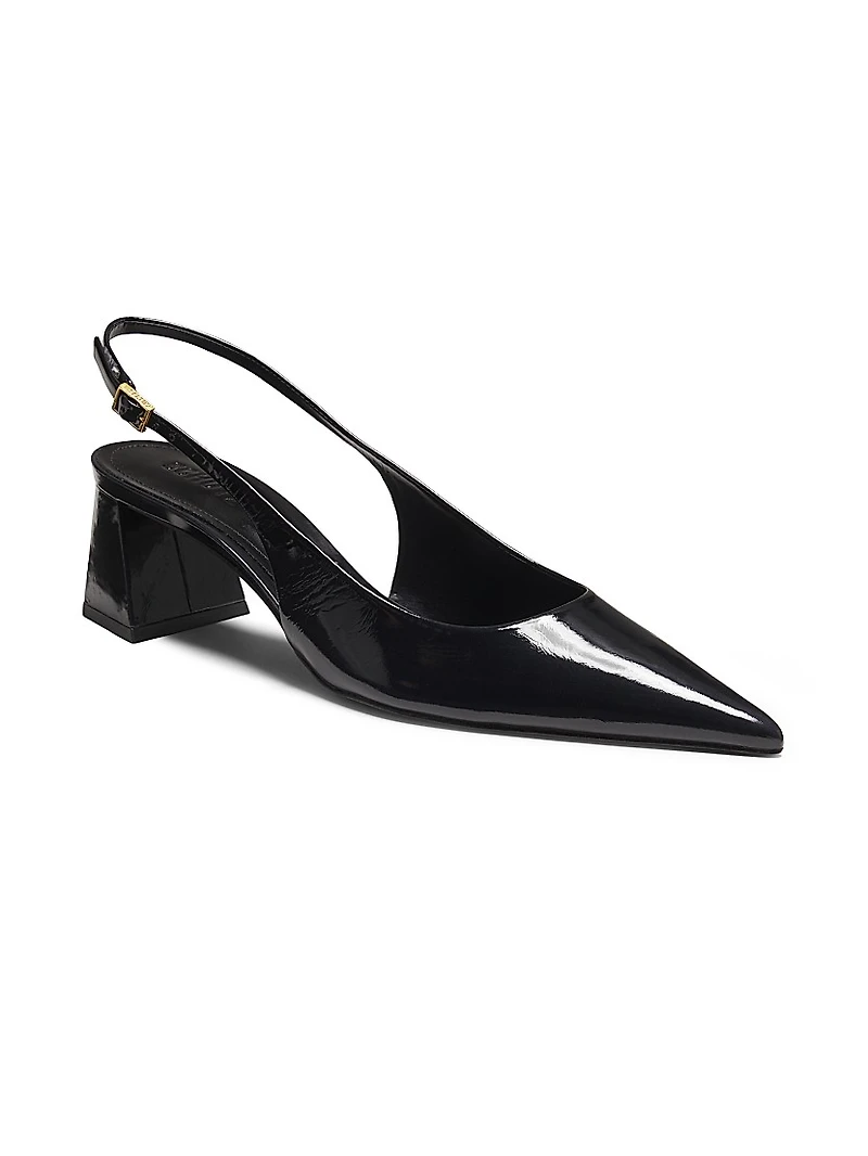 Rhonda 65MM Patent Leather Slingback Pumps