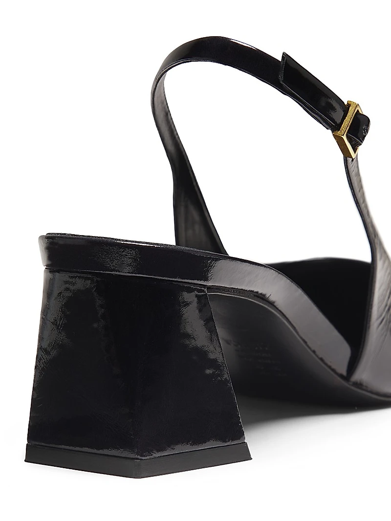 Rhonda 65MM Patent Leather Slingback Pumps