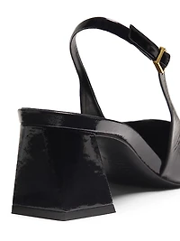 Rhonda 65MM Patent Leather Slingback Pumps