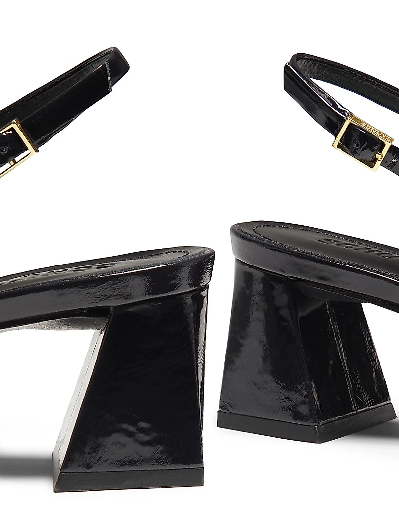 Rhonda 65MM Patent Leather Slingback Pumps