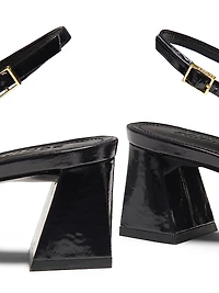 Rhonda 65MM Patent Leather Slingback Pumps