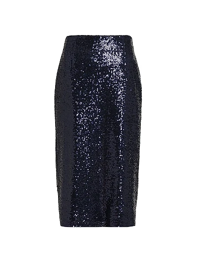 Sequin Pencil Midi-Skirt