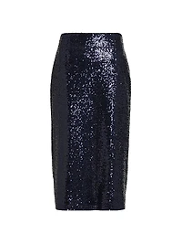 Sequin Pencil Midi-Skirt