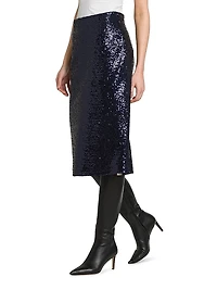 Sequin Pencil Midi-Skirt