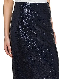 Sequin Pencil Midi-Skirt