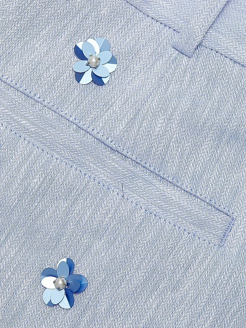 Pearl Disty Tora Sequined Linen-Cotton Shorts