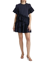 Kendria Ruffled Stretch-Cotton Minidress