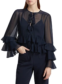 Steffina Chiffon Tieneck Blouse