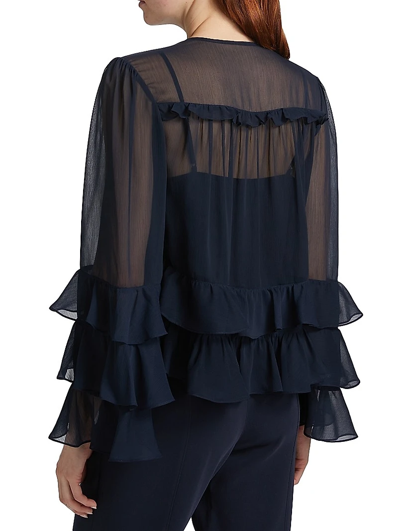 Steffina Chiffon Tieneck Blouse