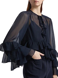 Steffina Chiffon Tieneck Blouse