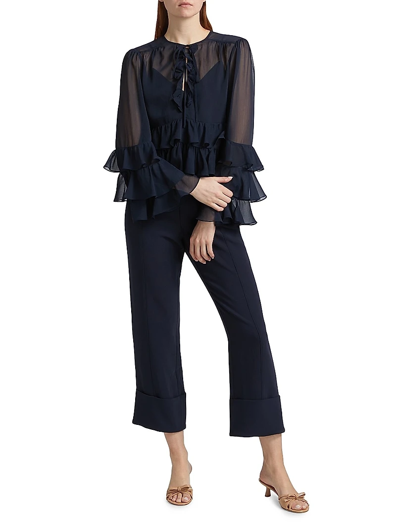 Steffina Chiffon Tieneck Blouse