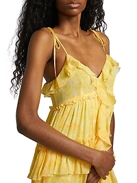 Fadrid Ruffle Chiffon Tiered Midi-Dress
