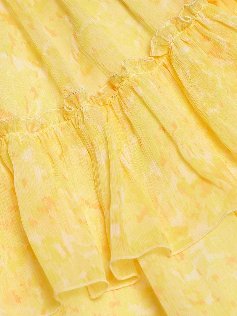 Fadrid Ruffle Chiffon Tiered Midi-Dress
