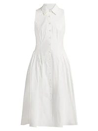 Losey Stretch-Cotton Midi-Shirtdress