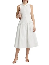 Losey Stretch-Cotton Midi-Shirtdress