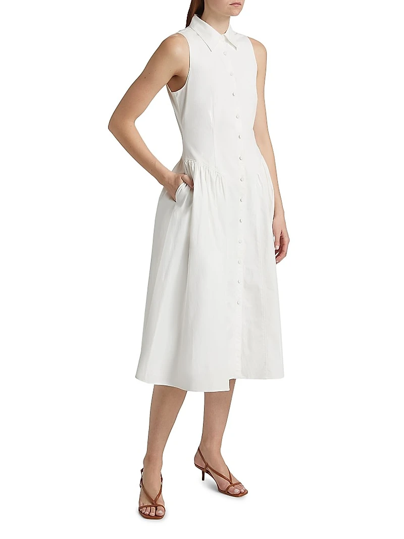 Losey Stretch-Cotton Midi-Shirtdress