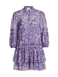 Marsea Floral Ruffled Chiffon Minidress