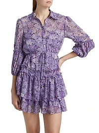 Marsea Floral Ruffled Chiffon Minidress