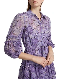 Marsea Floral Ruffled Chiffon Minidress