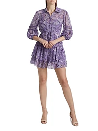 Marsea Floral Ruffled Chiffon Minidress