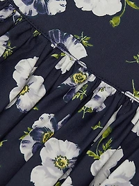 Ellah Floral Cotton-Poplin Bubble-Hem Midi-Skirt