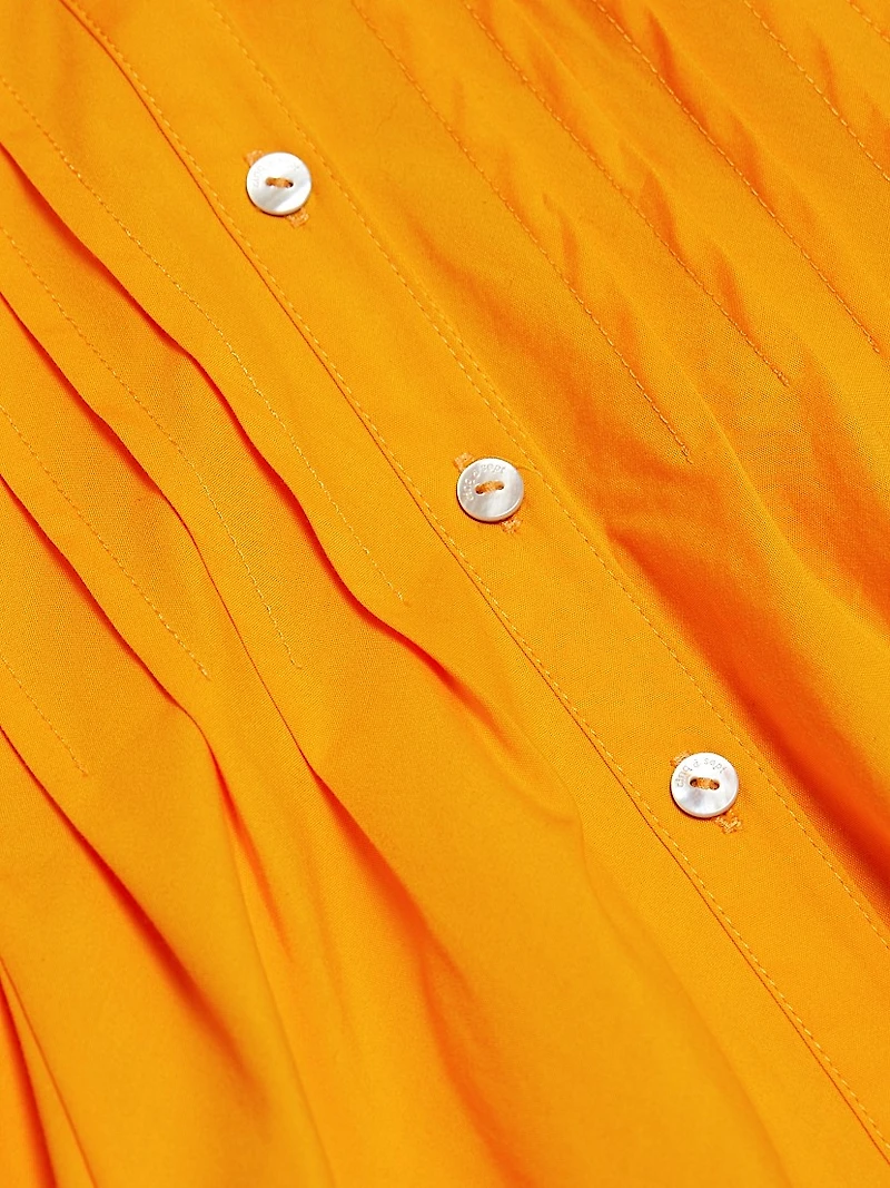 Monty Cotton-Blend Pintuck Midi-Shirtdress