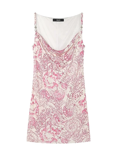Underwater Barocco Cowl Minidress