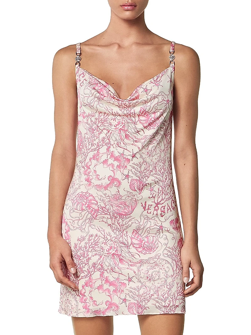 Underwater Barocco Cowl Minidress