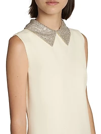 Enver Embellished Satin Minidress