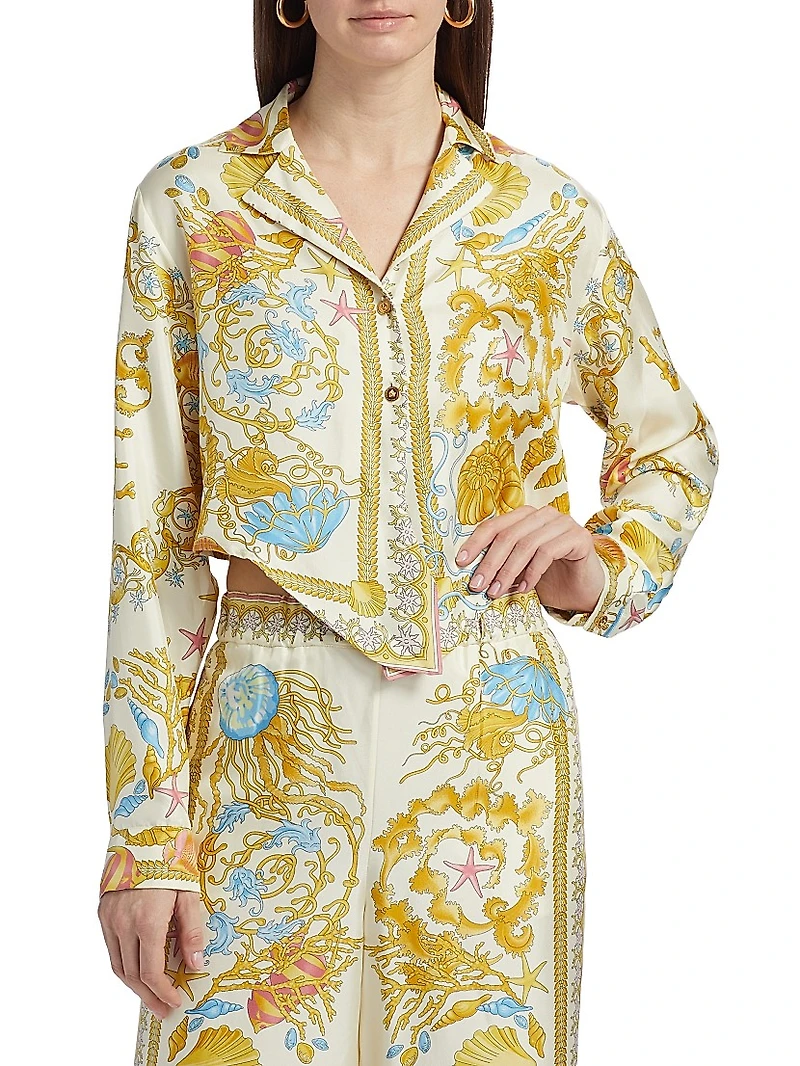 Underwater Barocco Silk Twill Shirt