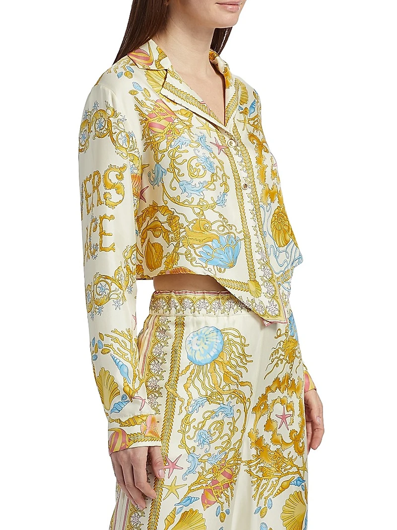 Underwater Barocco Silk Twill Shirt