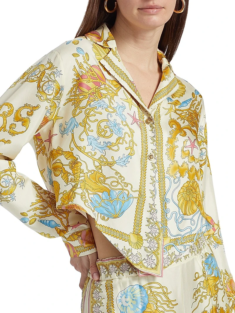 Underwater Barocco Silk Twill Shirt