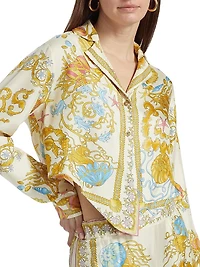 Underwater Barocco Silk Twill Shirt