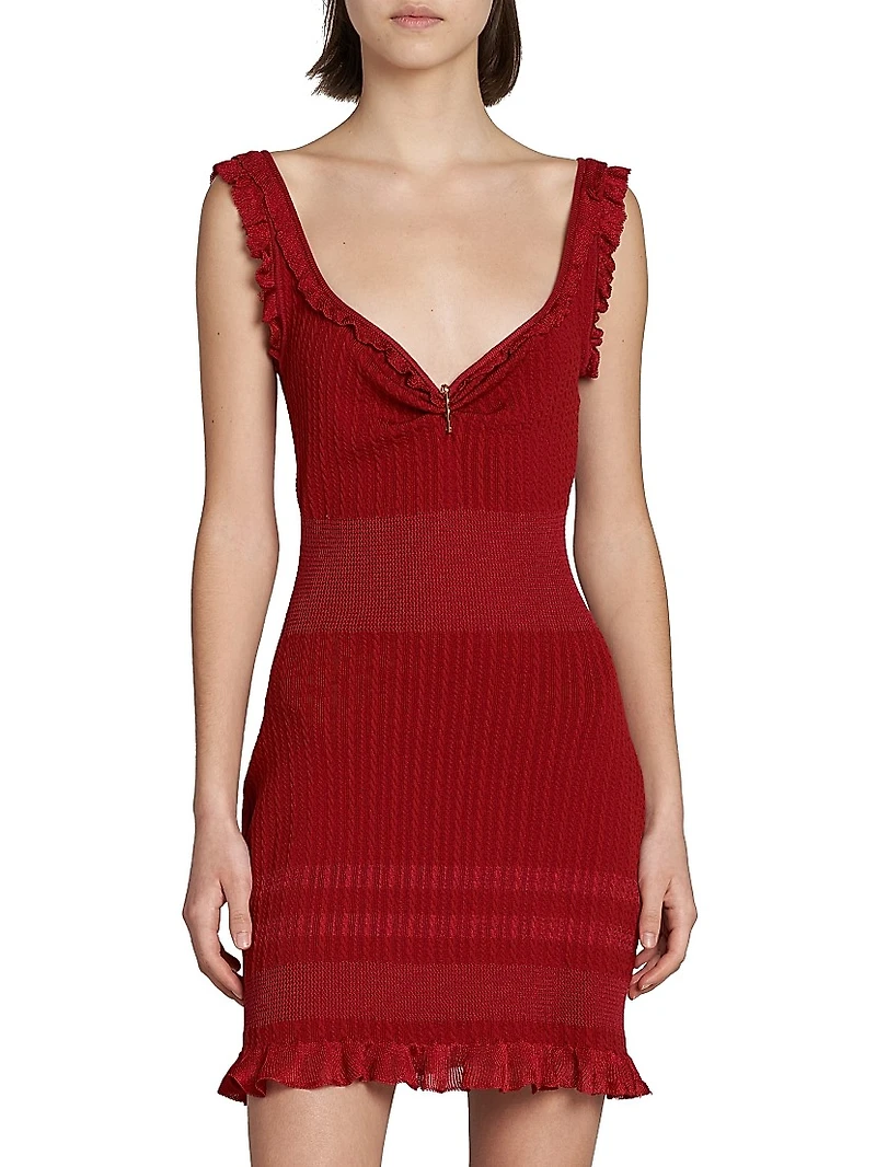 Cable-Knit Wool-Blend Minidress