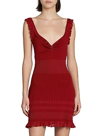 Cable-Knit Wool-Blend Minidress