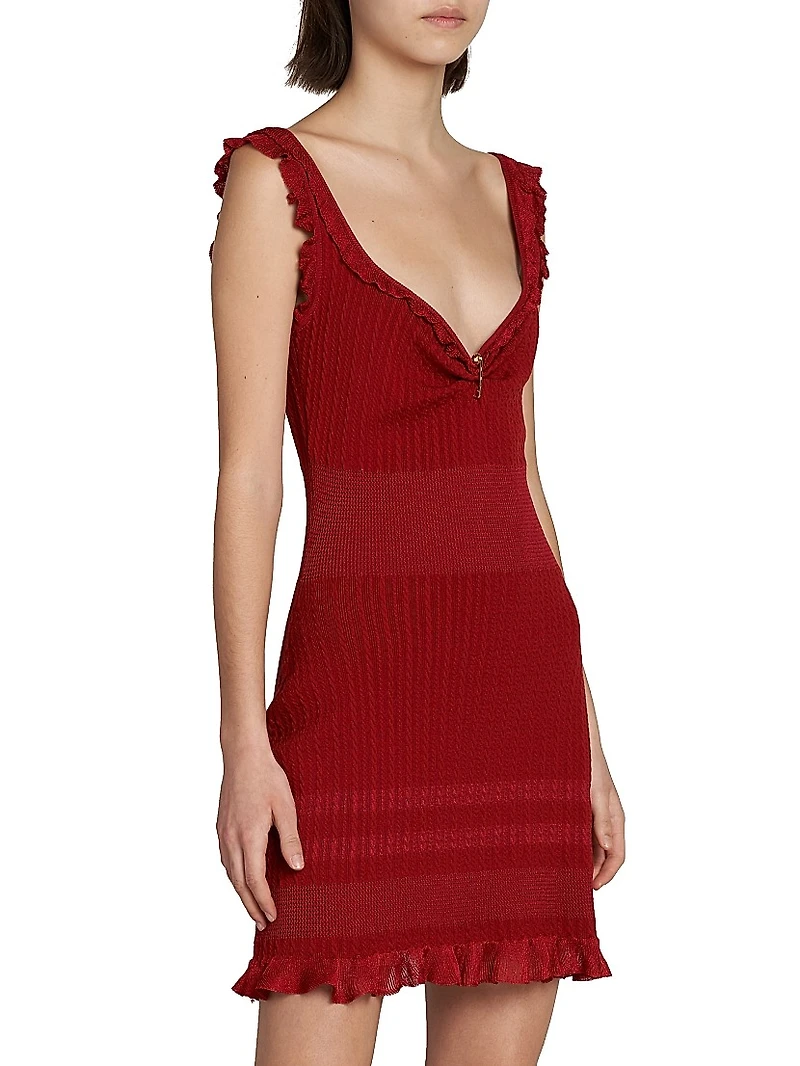 Cable-Knit Wool-Blend Minidress