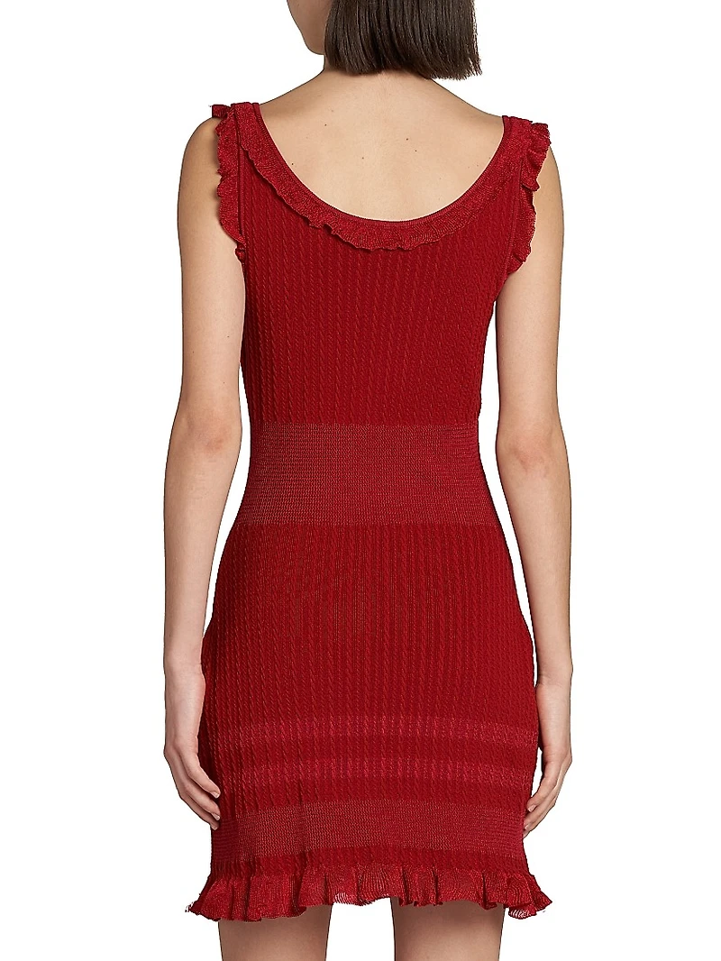 Cable-Knit Wool-Blend Minidress