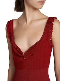 Cable-Knit Wool-Blend Minidress