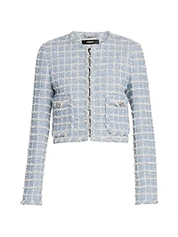 Windowpane Tweed Bouclé Jacket