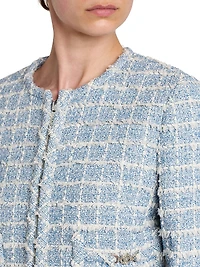 Windowpane Tweed Bouclé Jacket