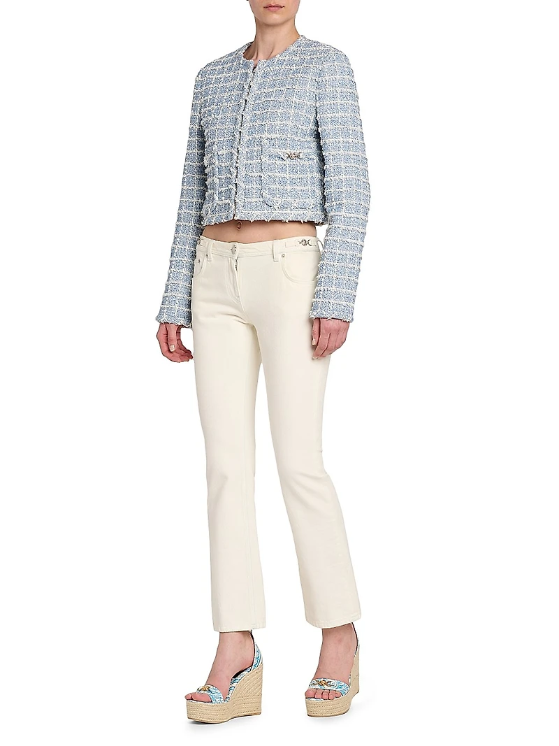Windowpane Tweed Bouclé Jacket