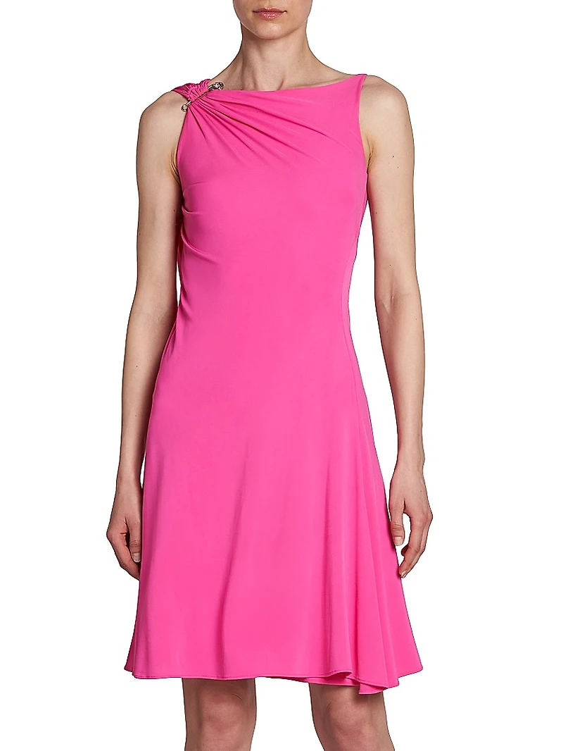 Stretch-Crepe Sleeveless Minidress