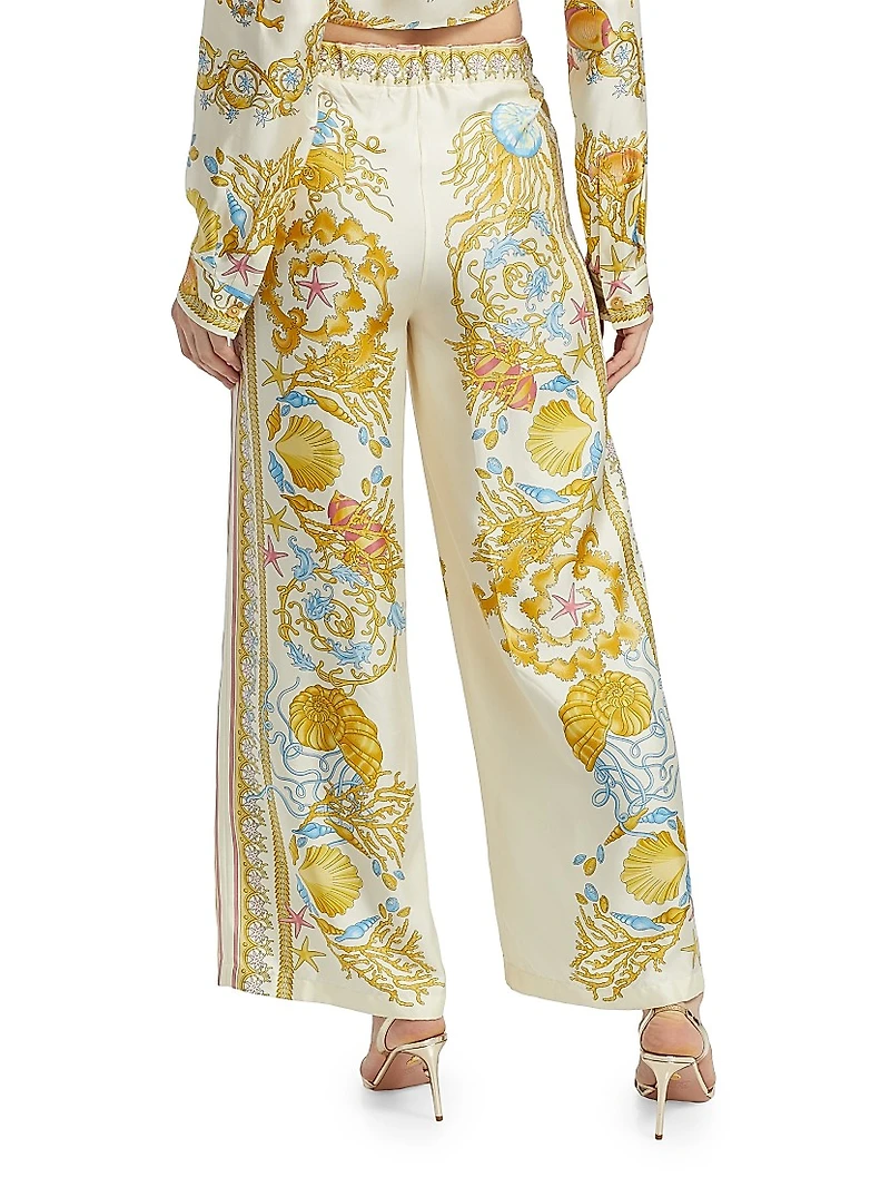 Underwater Barocco Silk Twill Pants