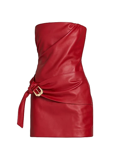 Belted Leather Minidress